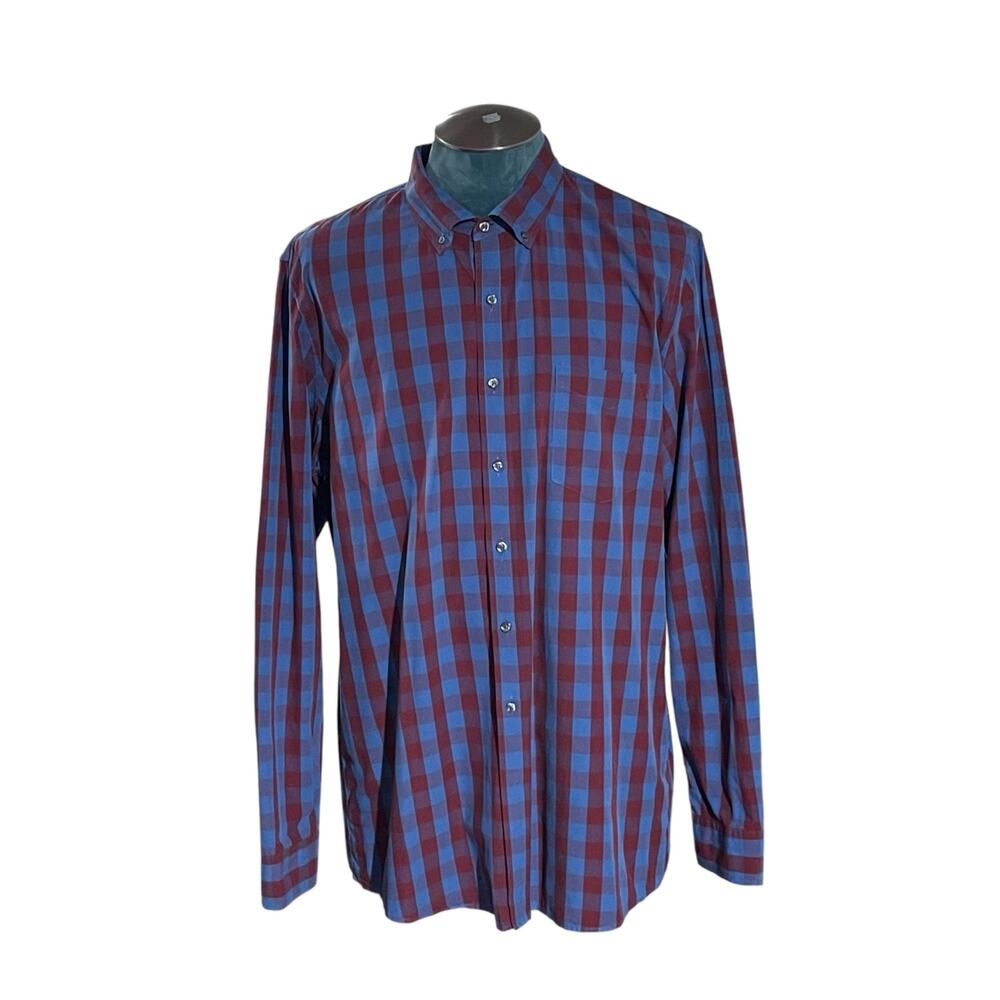 Goodthreads Poplin Slim Button Down Shirt Size XLT Check Casual Old Money Preppy